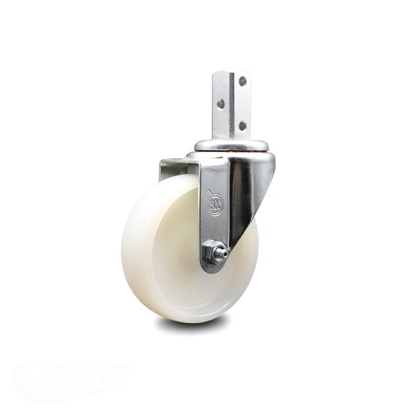4 Inch Nylon Wheel Swivel 7/8 Inch Square Stem Caster